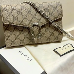 GUCCI DIONYSUS GG SUPREME CHAIN WALLET PURSE BAG